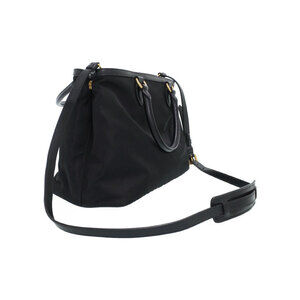 Prada Calf Black Nylon Handbag Tessuto Soft